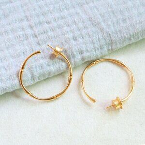 Julie Vos Bamboo Gold Hoop Earrings